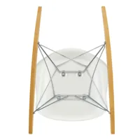 vitra - fauteuil à bascule eames plastic rar chromé - blanc/assise polypropylène/structure chromé/ érable doré/pxhxp 63x76x81cm